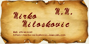 Mirko Milošković vizit kartica
